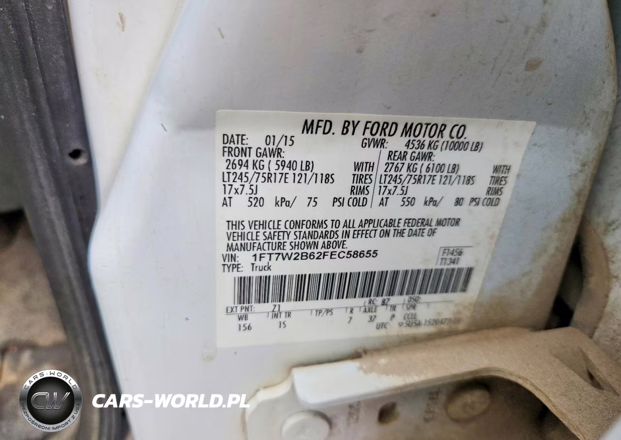 2015 Ford F250 Super Duty VIN:1FT7W2B62FEC58655 - 12