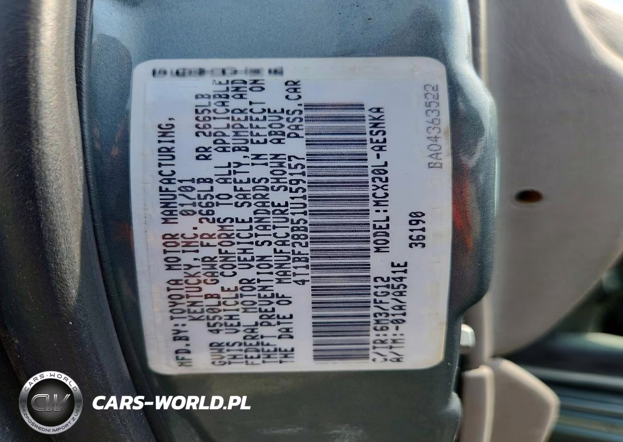 2001 Toyota Avalon Xl VIN:4T1BF28B51U159157 - 12