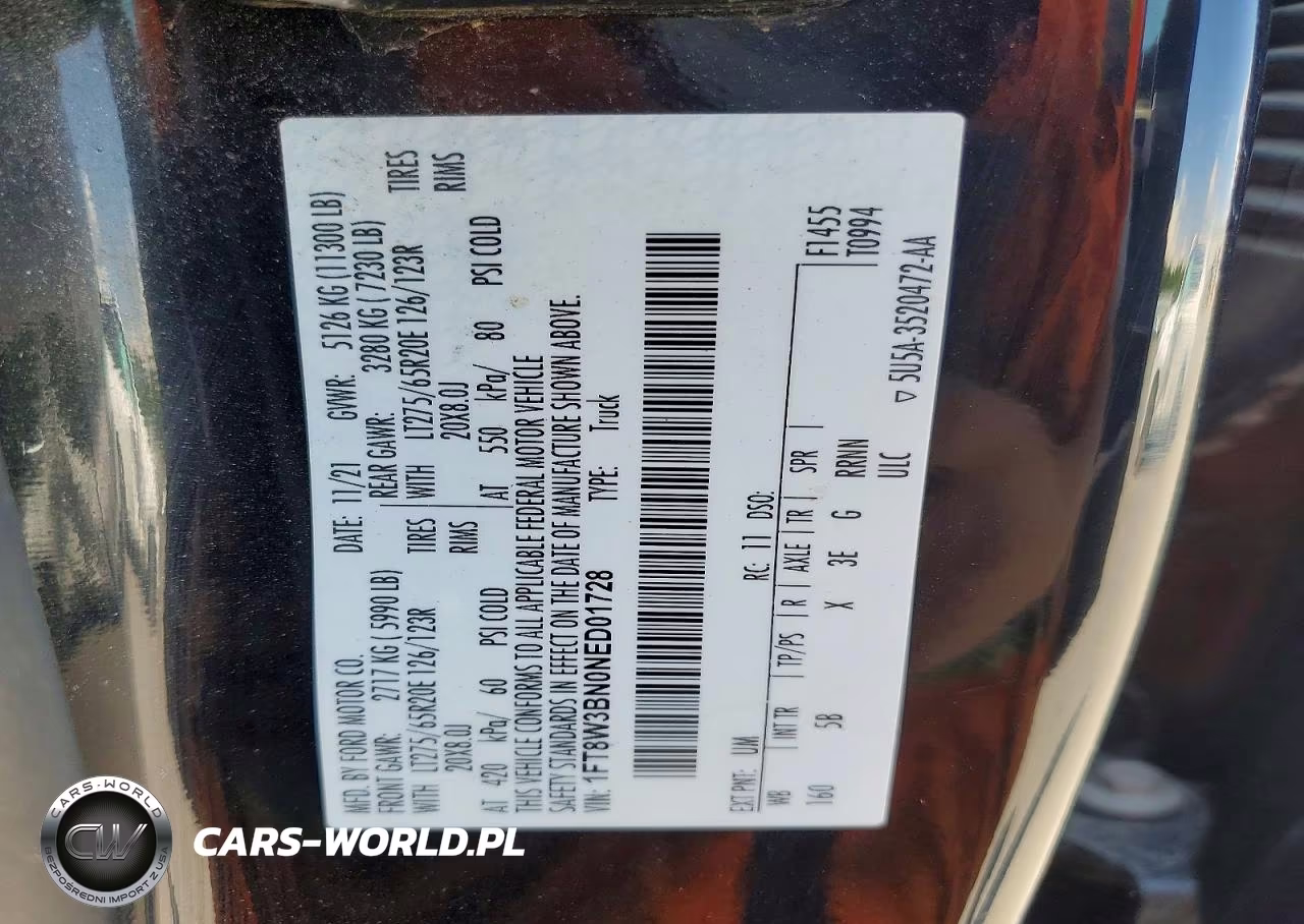 2022 Ford F350 Super Duty VIN:1FT8W3BN0NED01728 - 13