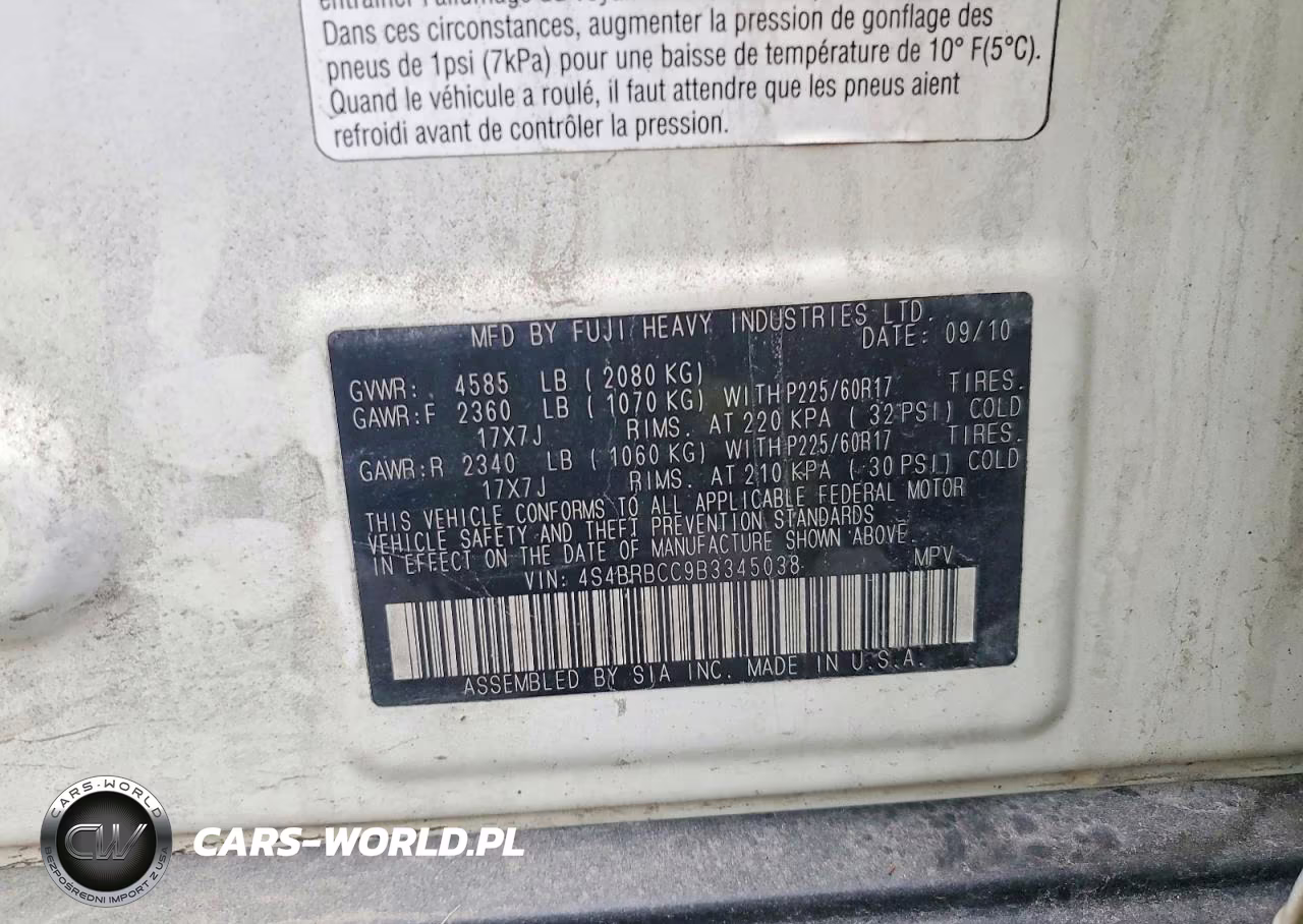 2011 Subaru Outback 2.5I Premium VIN:4S4BRBCC9B3345038 - 13