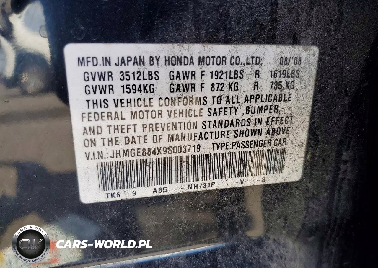 2009 Honda Fit Sport VIN:JHMGE884X9S003719 - 12