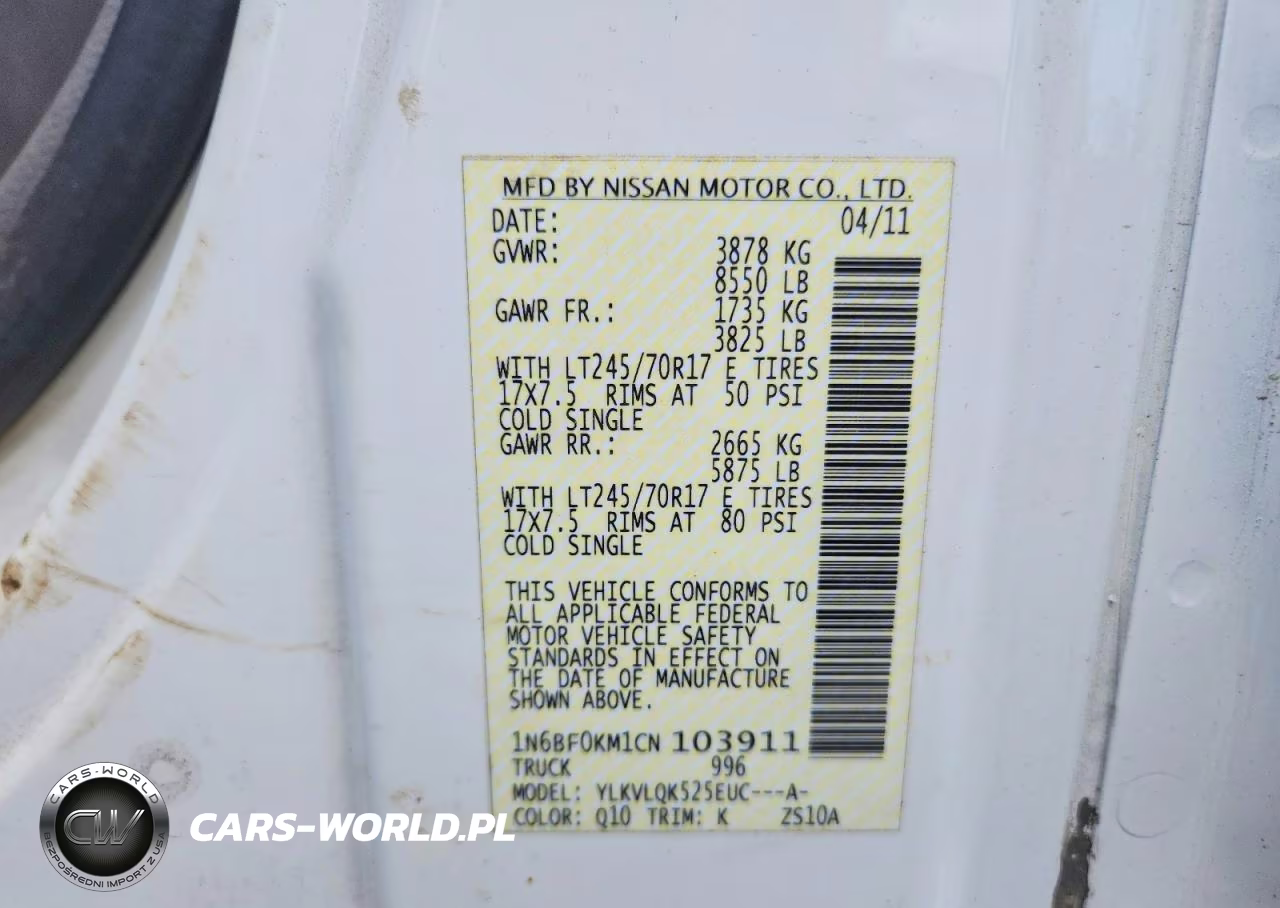 2012 Nissan Nv 1500 S VIN:1N6BF0KM1CN103911 - 13