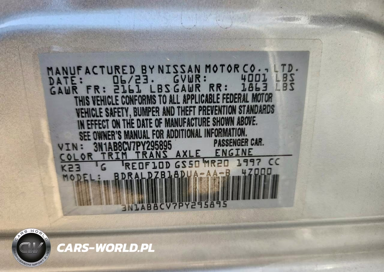 2023 Nissan Sentra Sv VIN:3N1AB8CV7PY295895 - 12