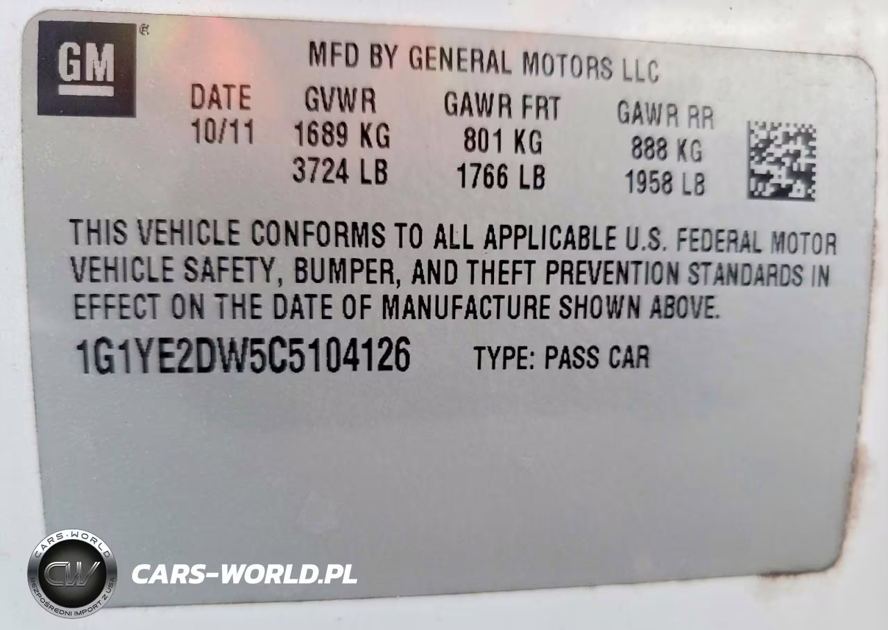 2012 Chevrolet Corvette VIN:1G1YE2DW5C5104126 - 12