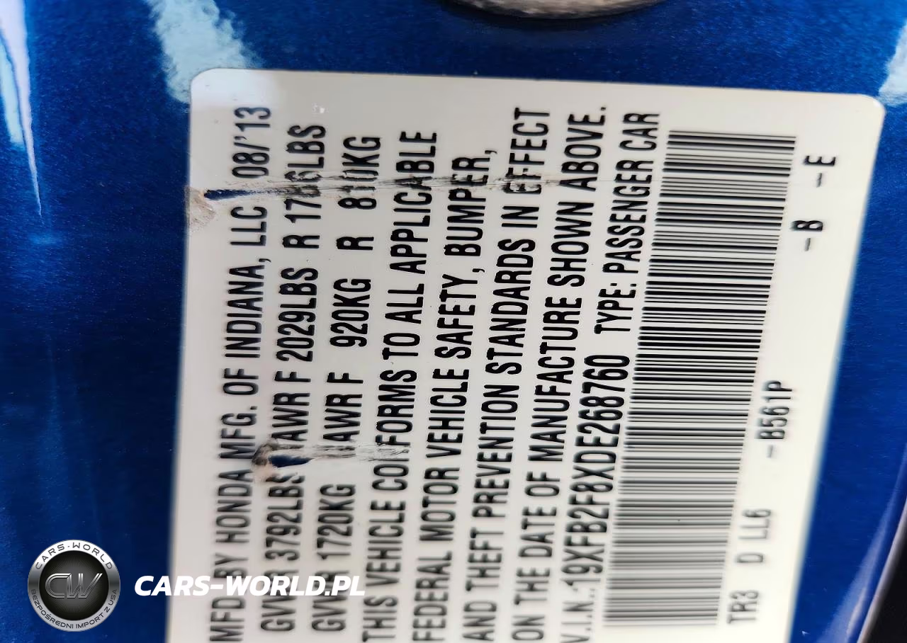 2013 Honda Civic Ex VIN:19XFB2F8XDE268760 - 12