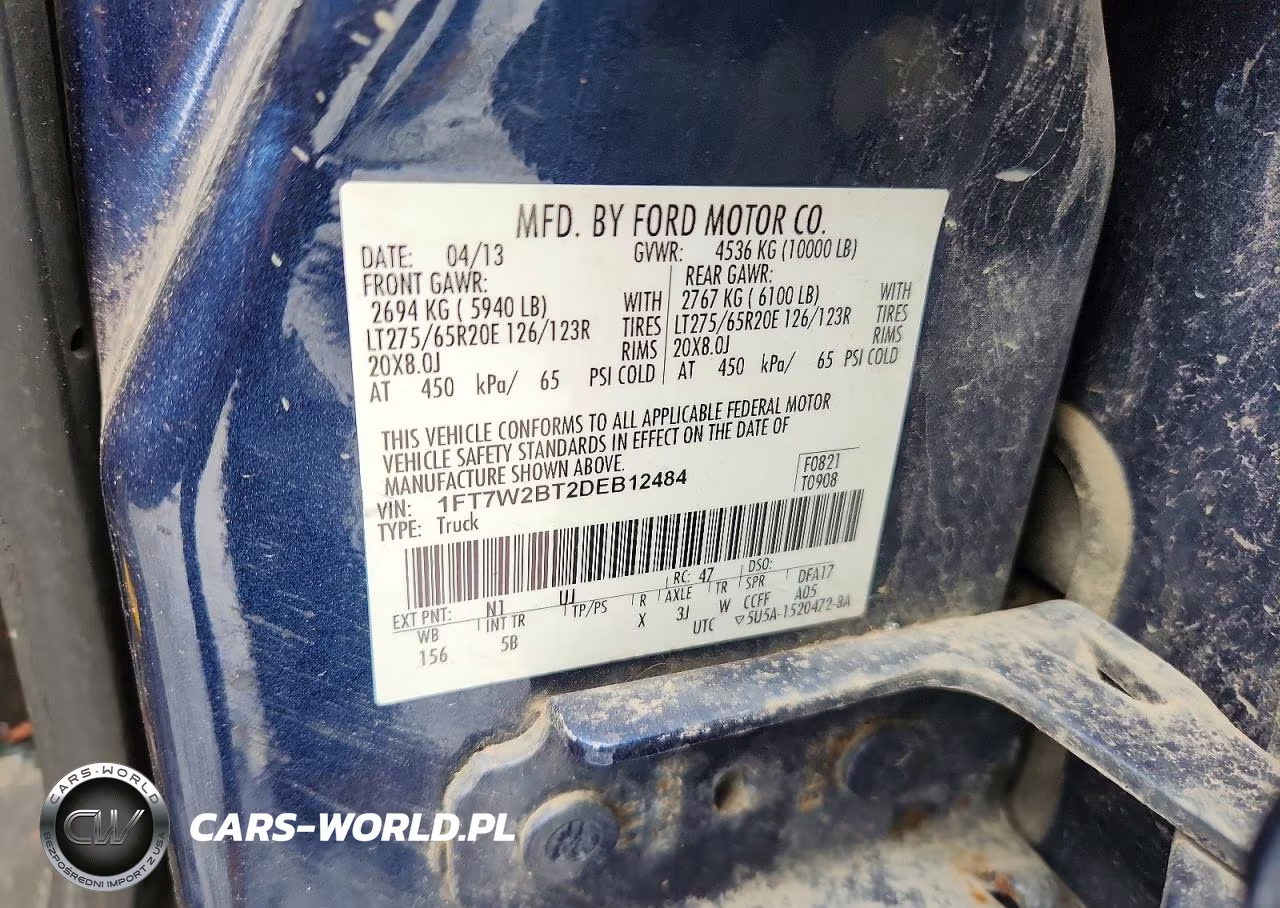 2013 Ford F250 Super Duty VIN:1FT7W2BT2DEB12484 - 12