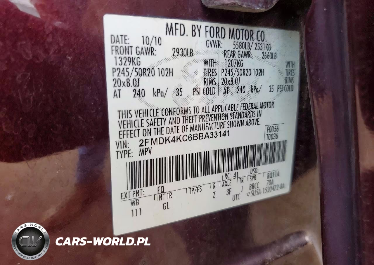 2011 Ford Edge Limited VIN:2FMDK4KC6BBA33141 - 13