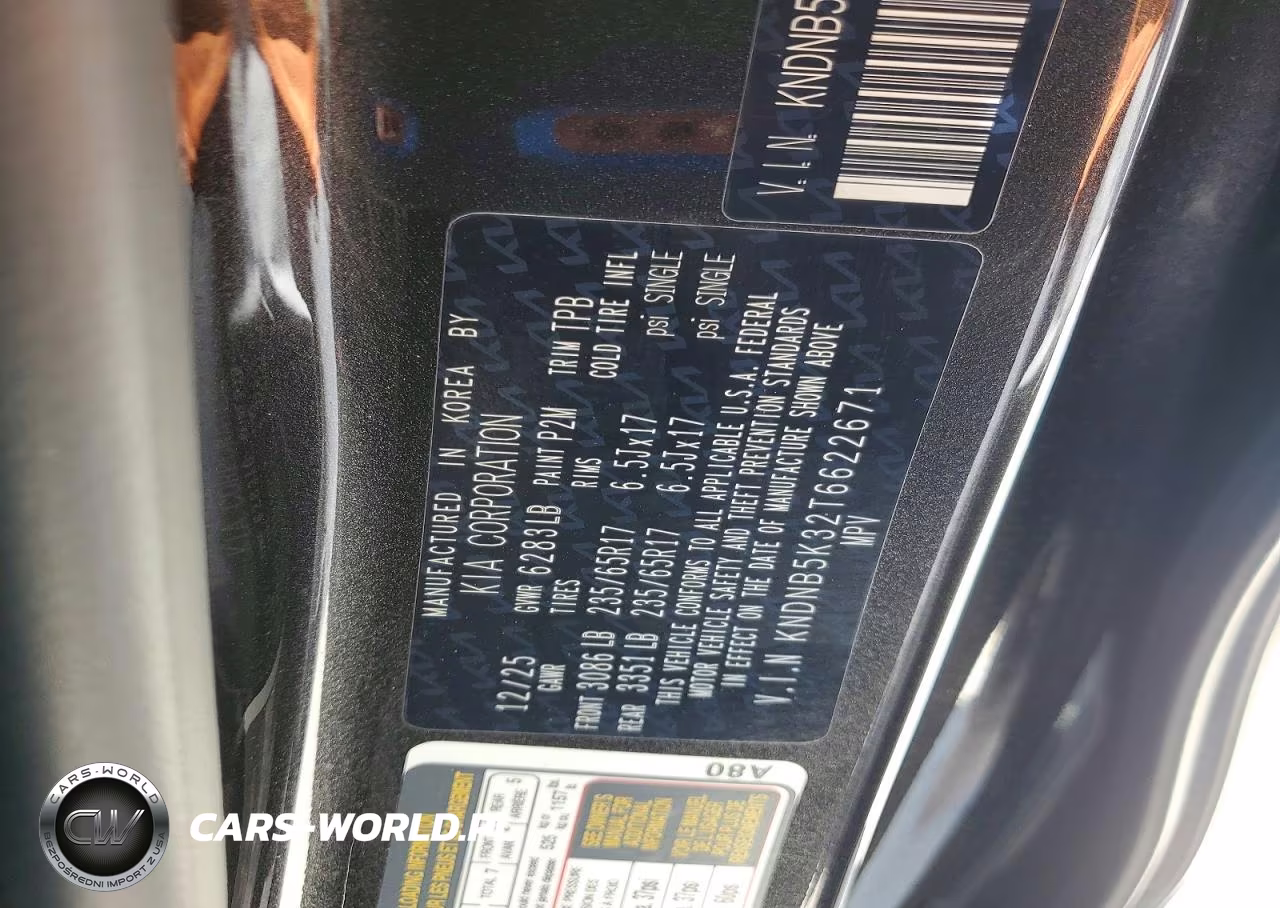 2026 Kia Carnival Lx VIN:KNDNB5K32T6622671 - 13