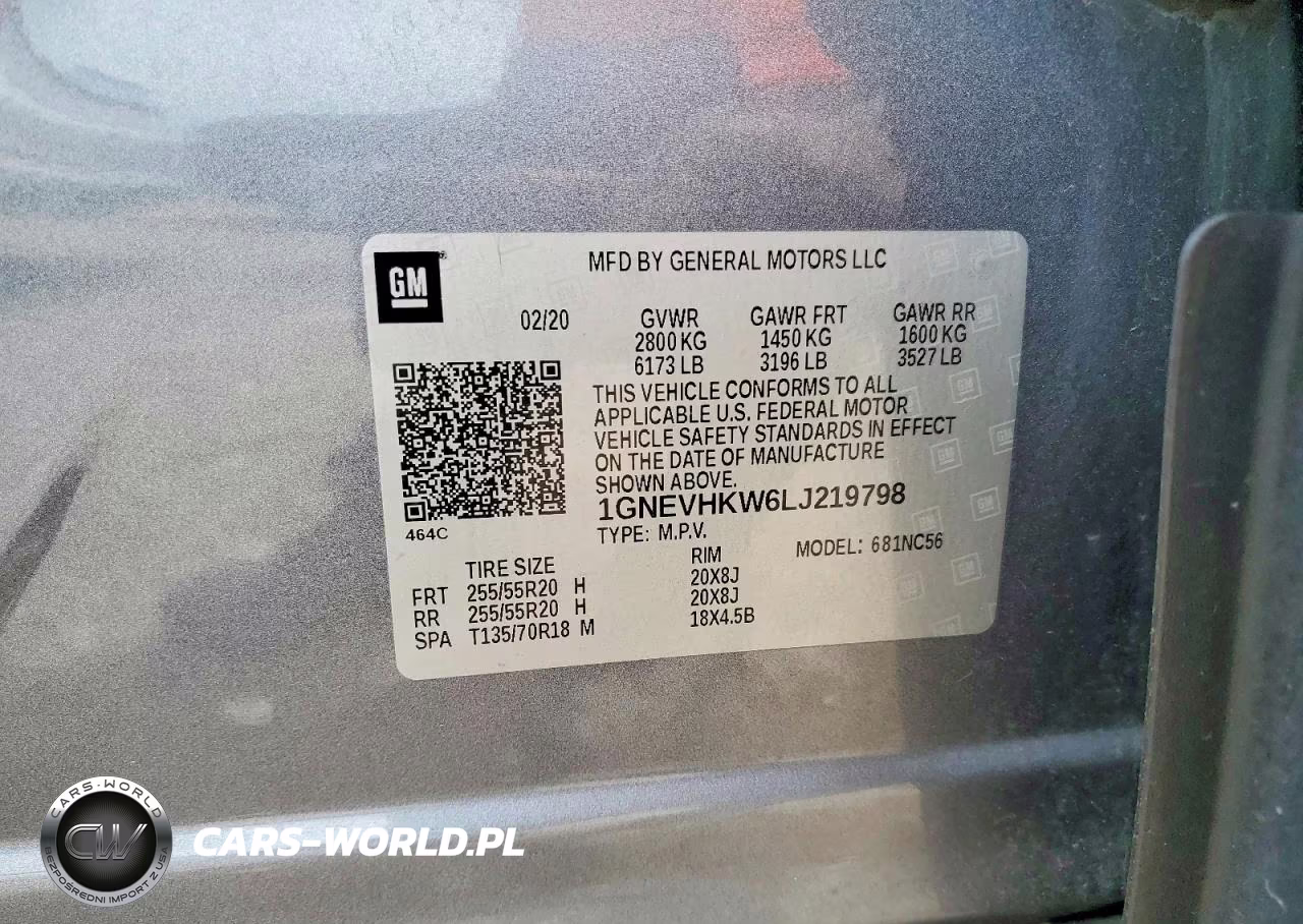 2020 Chevrolet Traverse Lt VIN:1GNEVHKW6LJ219798 - 13