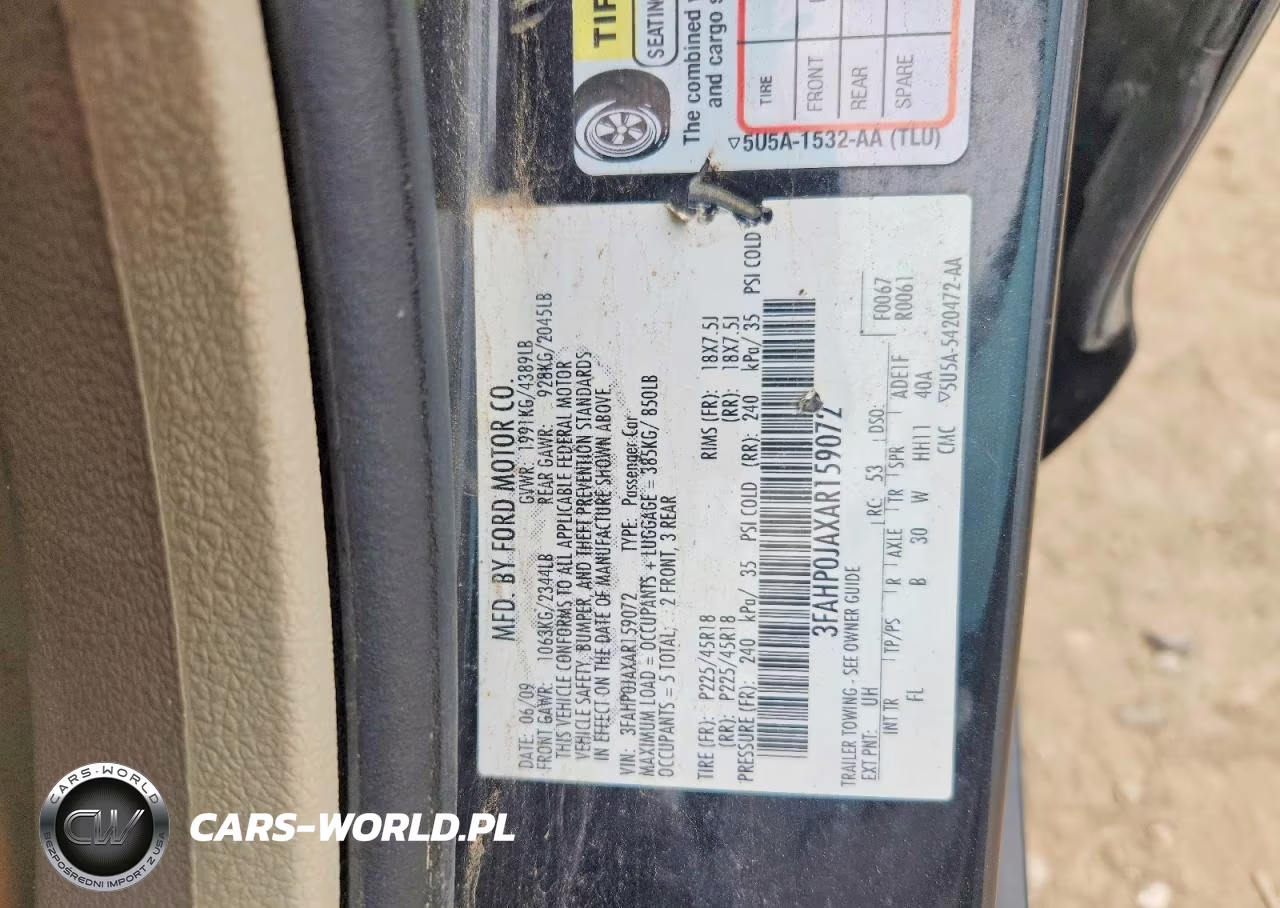 2010 Ford Fusion Sel VIN:3FAHP0JAXAR159072 - 12