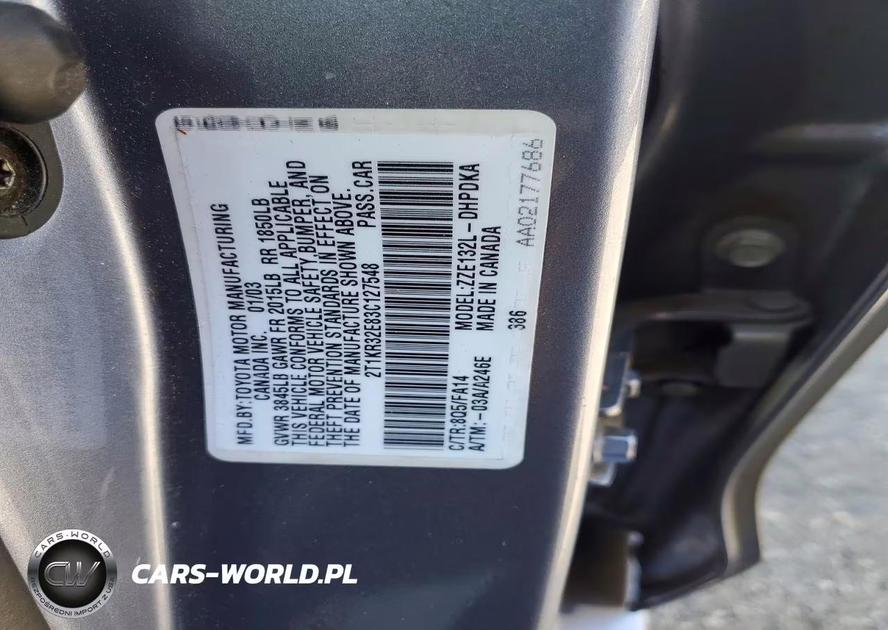 2003 Toyota Matrix Base VIN:2T1KR32E83C127548 - 13