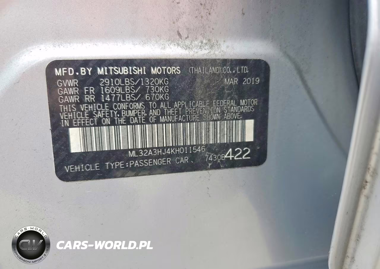 2019 Mitsubishi Mirage Es VIN:ML32A3HJ4KH011546 - 12