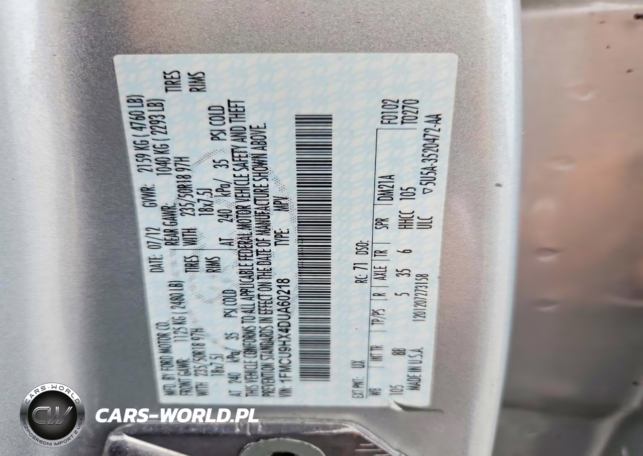 2013 Ford Escape Sel VIN:1FMCU9HX4DUA60218 - 13