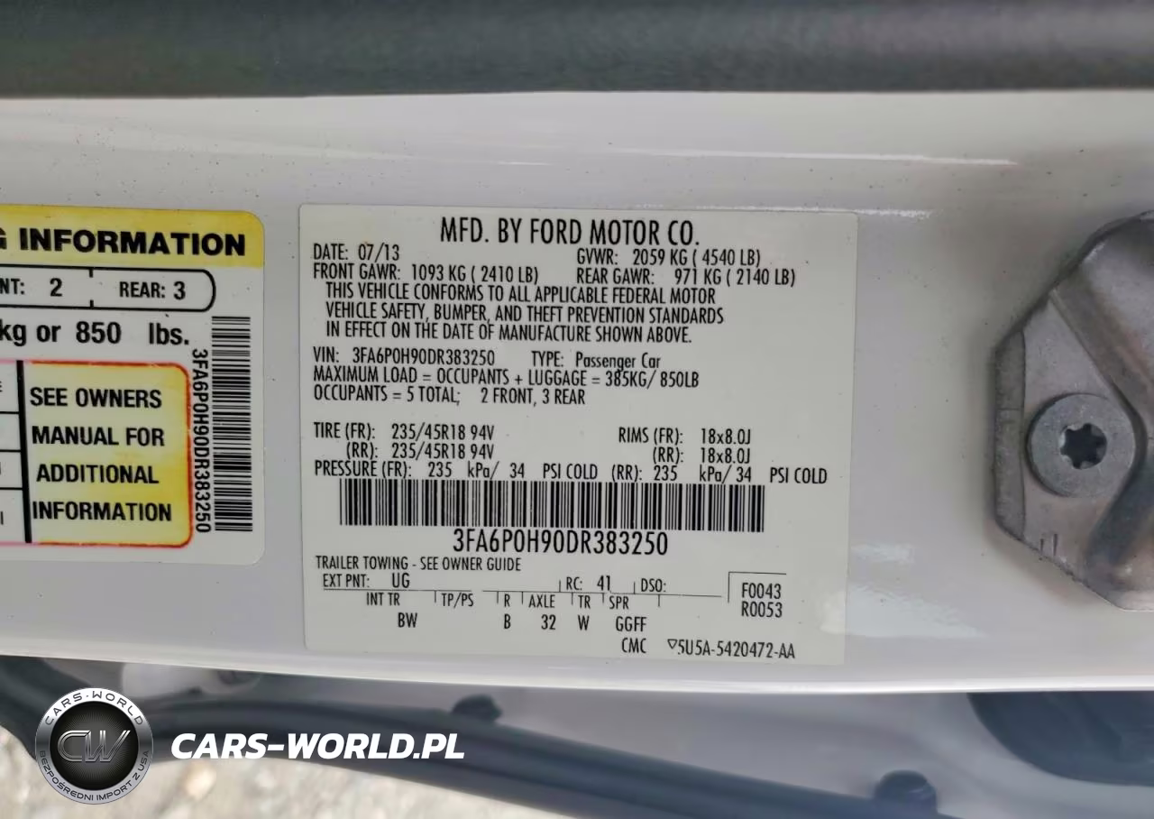 2013 Ford Fusion Se VIN:3FA6P0H90DR383250 - 12