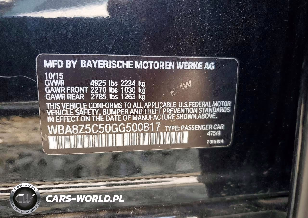 2016 BMW 328 Xigt Sulev VIN:WBA8Z5C50GG500817 - 12