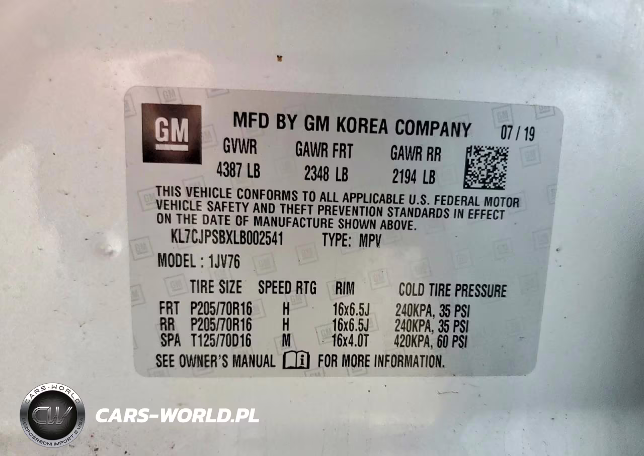 2020 Chevrolet Trax 1Lt VIN:KL7CJPSBXLB002541 - 13