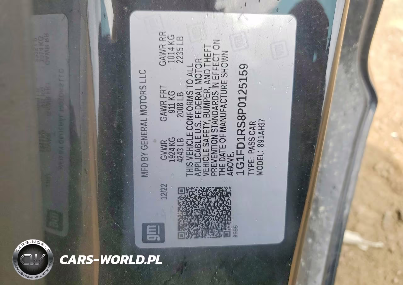 2023 Chevrolet Camaro Lt VIN:1G1FD1RS8P0125159 - 12