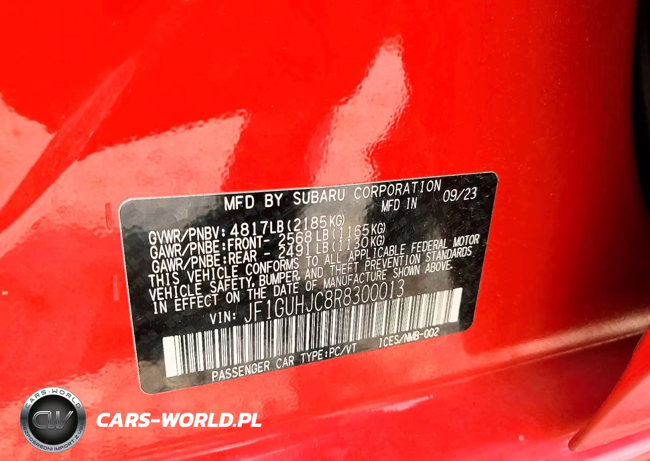 2024 Subaru Impreza Rs VIN:JF1GUHJC8R8300013 - 12