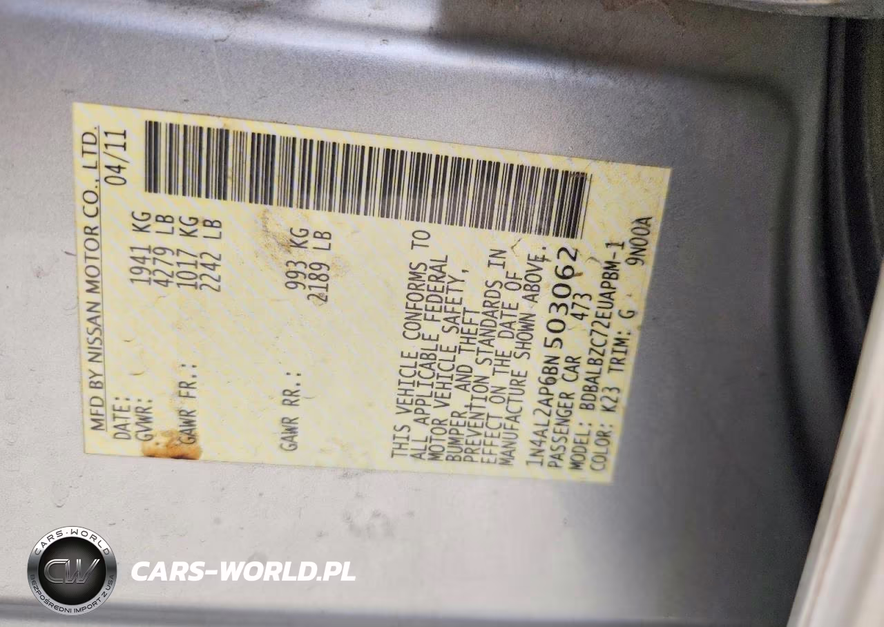 2011 Nissan Altima 2.5 VIN:1N4AL2AP6BN503062 - 13