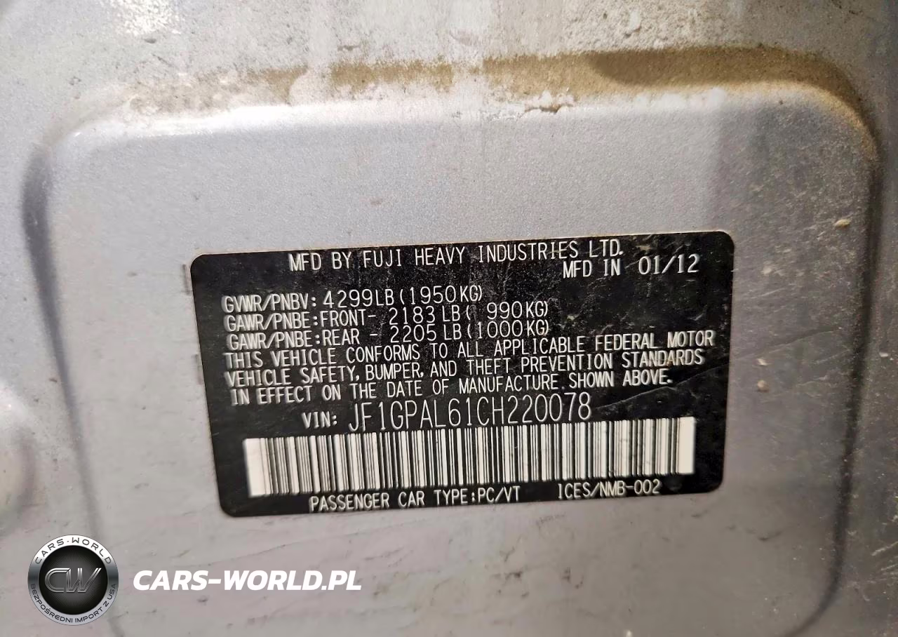 2012 Subaru Impreza Sport Premium VIN:JF1GPAL61CH220078 - 12