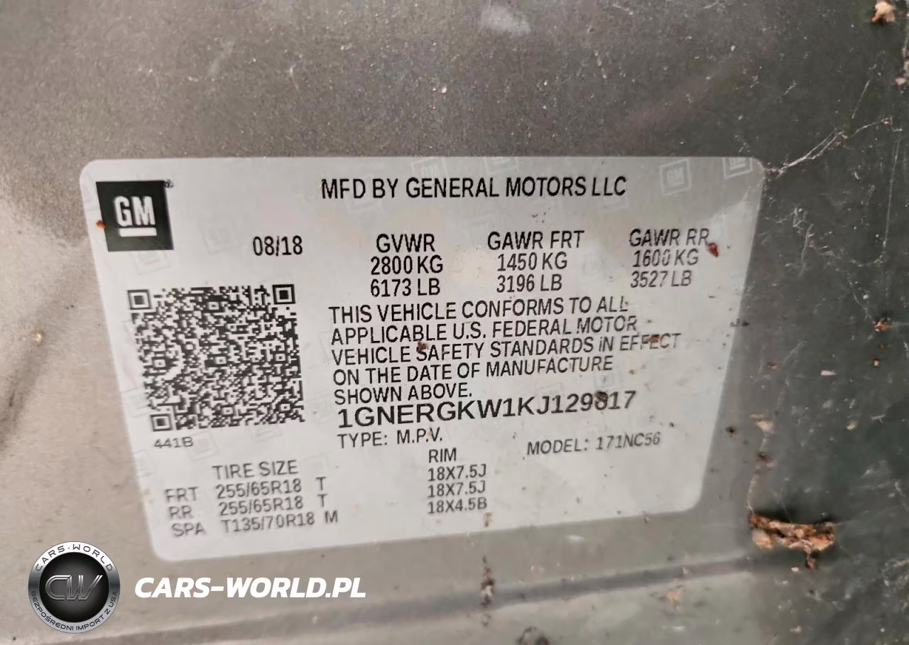 2019 Chevrolet Traverse Lt VIN:1GNERGKW1KJ129617 - 13