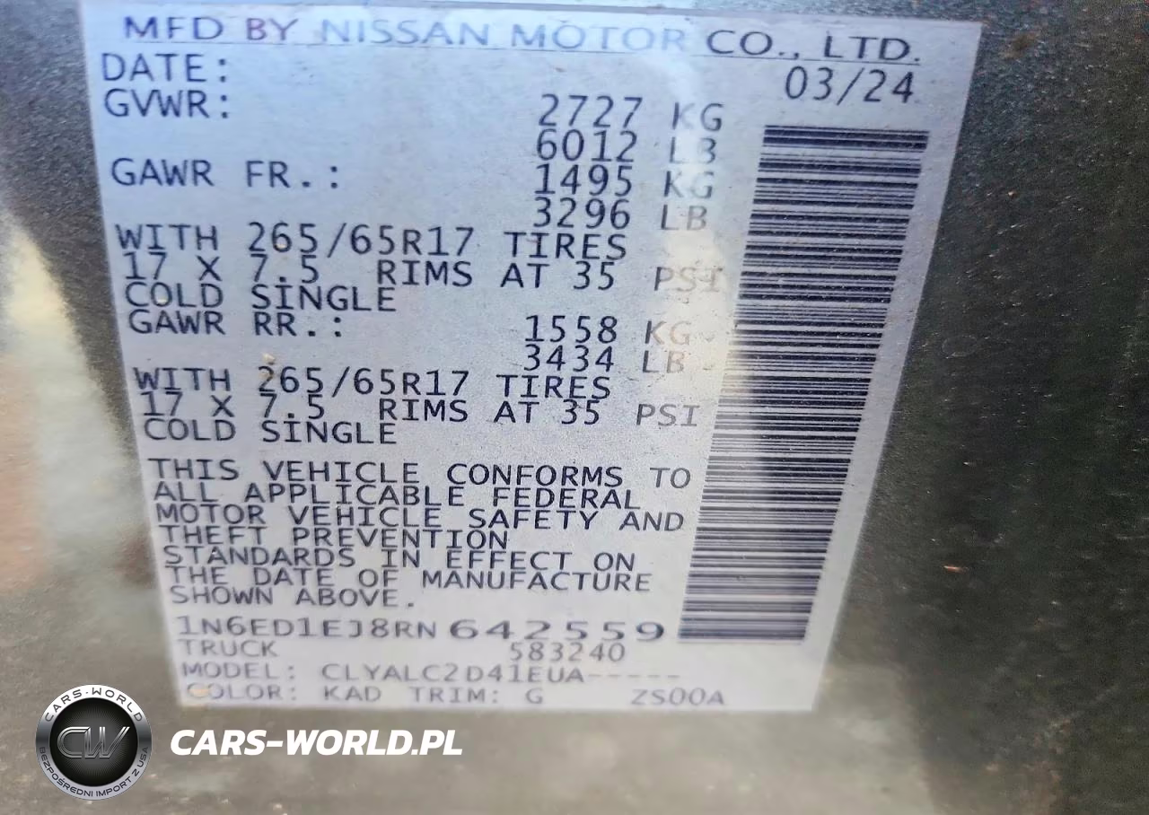 2024 Nissan Frontier Sv VIN:1N6ED1EJ8RN642559 - 13