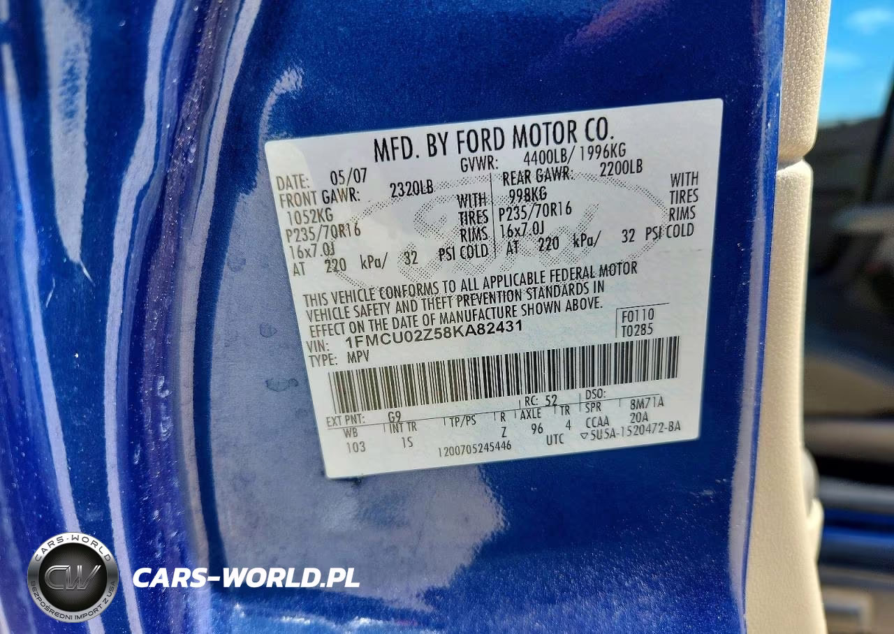 2008 Ford Escape Xls VIN:1FMCU02Z58KA82431 - 13