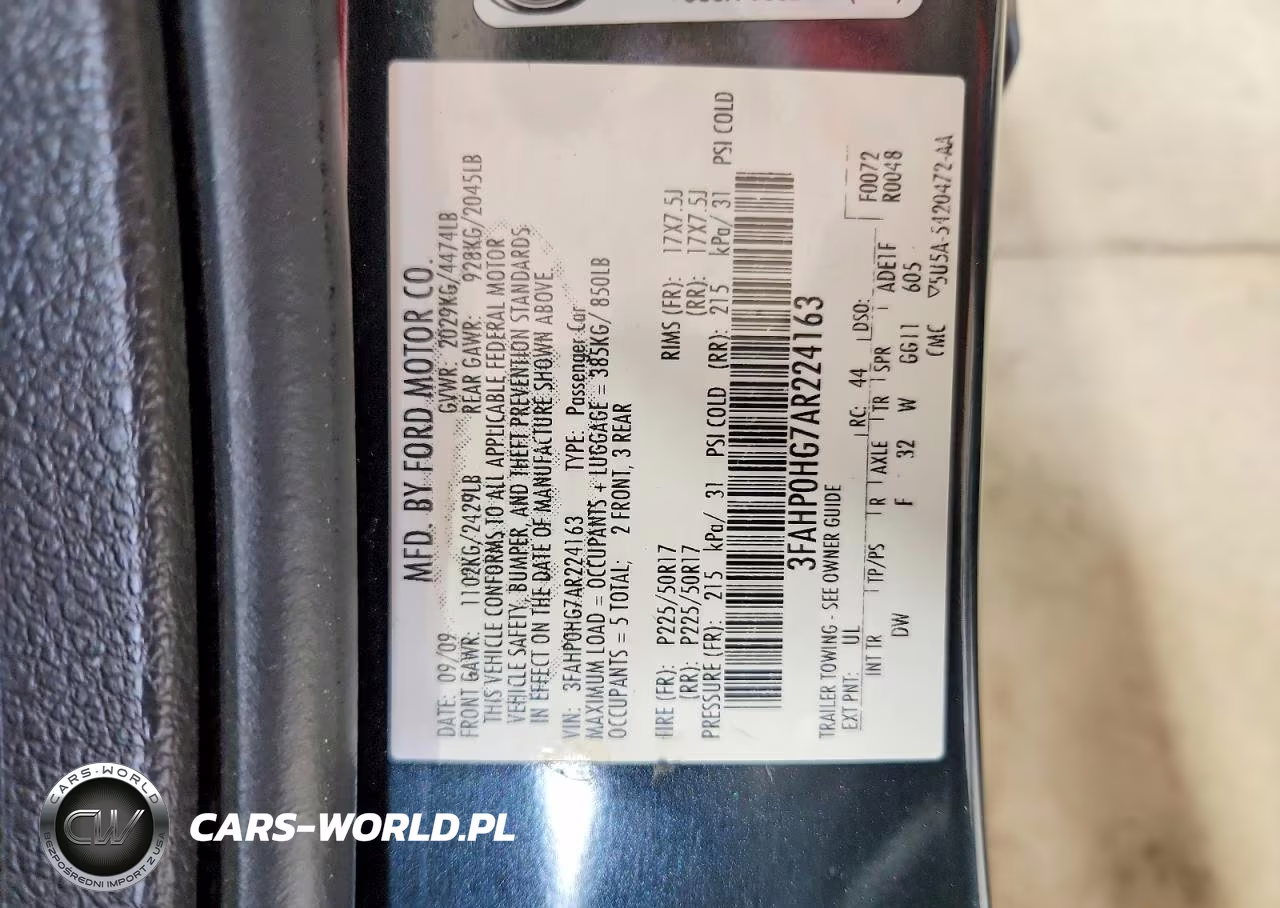 2010 Ford Fusion Se VIN:3FAHP0HG7AR224163 - 12