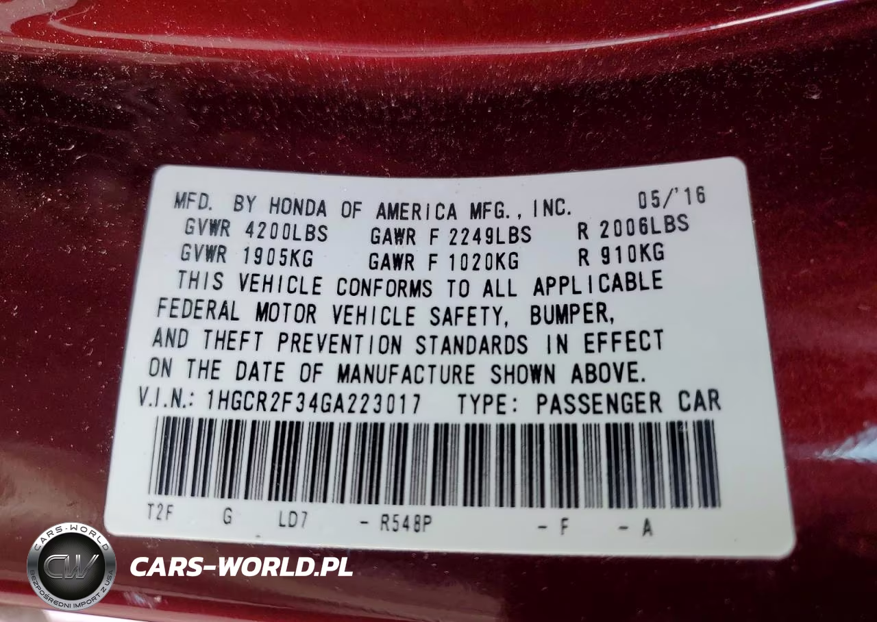 2016 Honda Accord Lx VIN:1HGCR2F34GA223017 - 12
