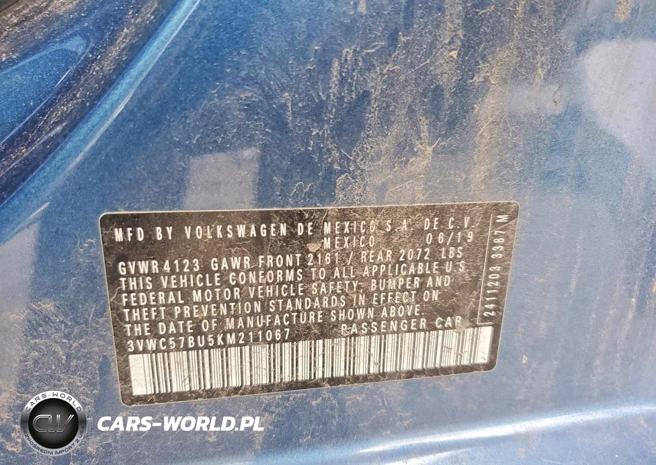 2019 Volkswagen Jetta S VIN:3VWC57BU5KM211067 - 12