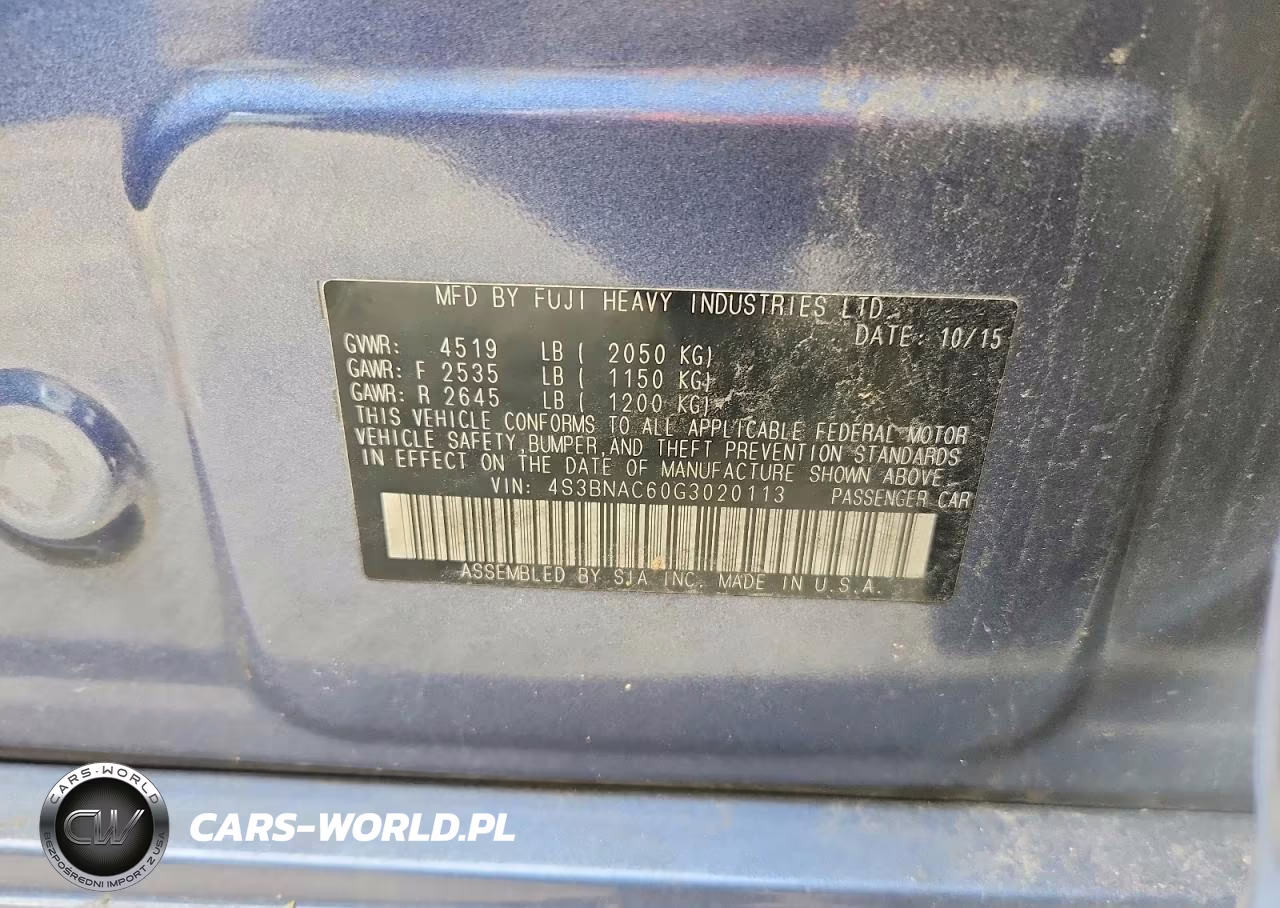 2016 Subaru Legacy 2.5I Premium VIN:4S3BNAC60G3020113 - 12