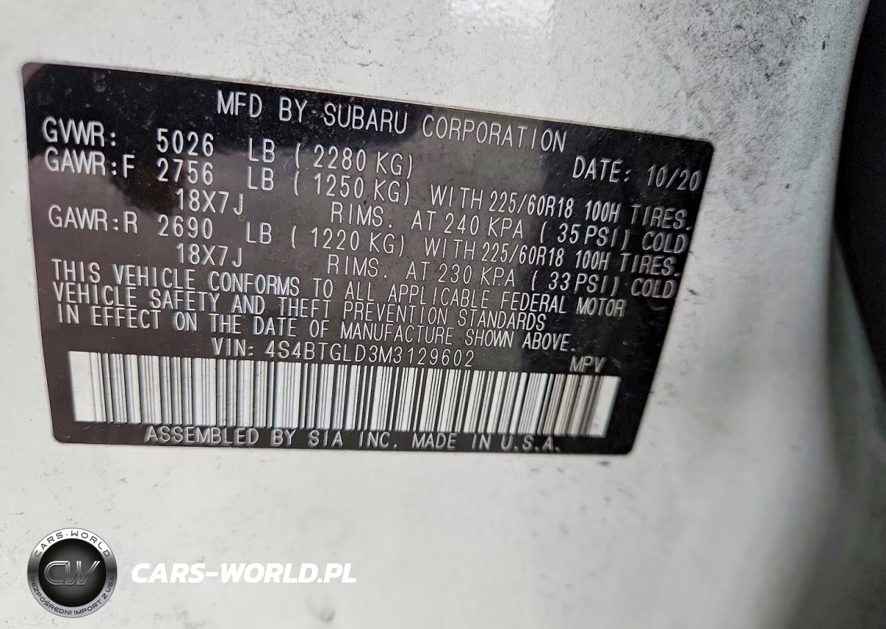 2021 Subaru Outback Onyx Edition Xt VIN:4S4BTGLD3M3129602 - 12