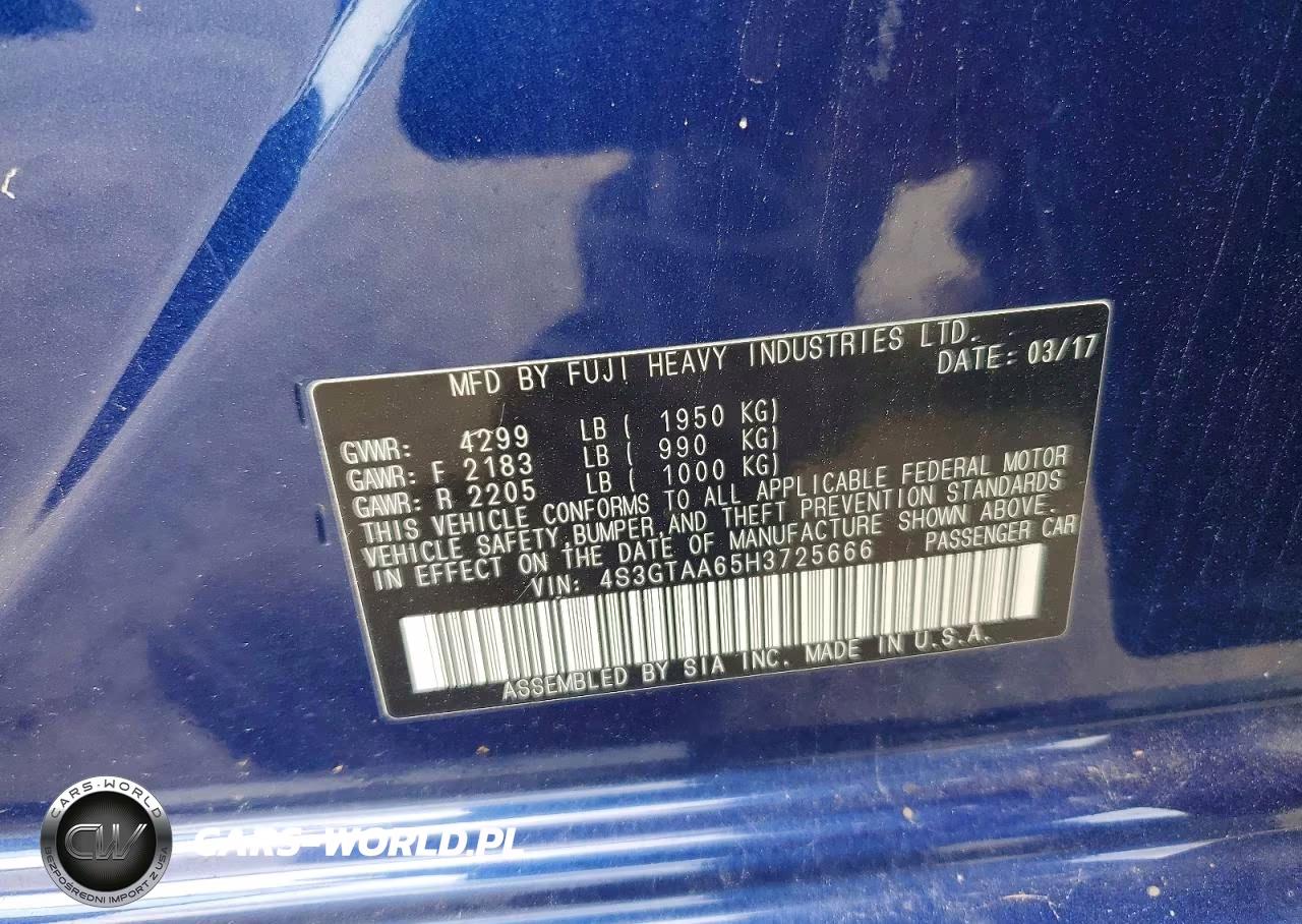 2017 Subaru Impreza VIN:4S3GTAA65H3725666 - 14