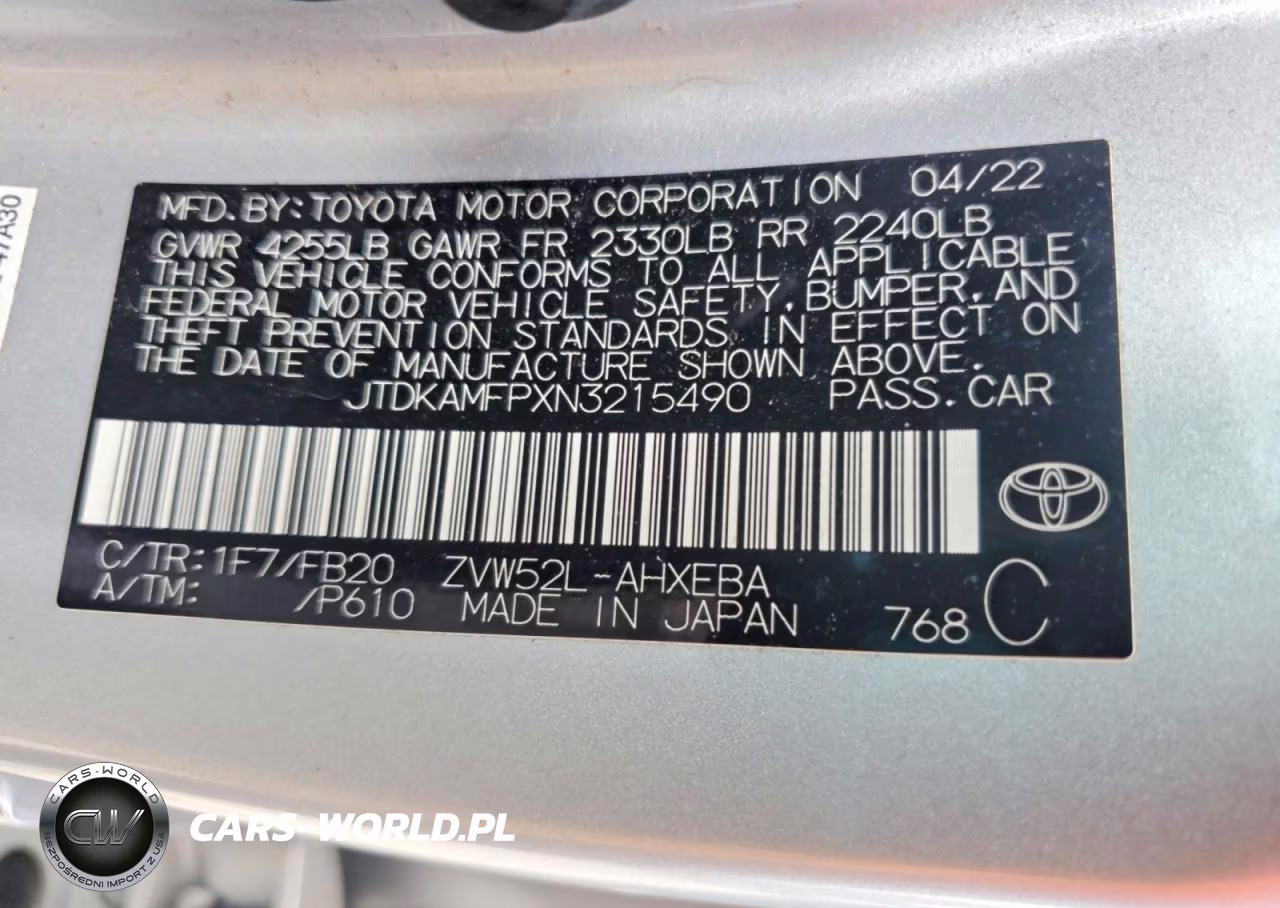 2022 Toyota Prius Prime Le VIN:JTDKAMFPXN3215490 - 13