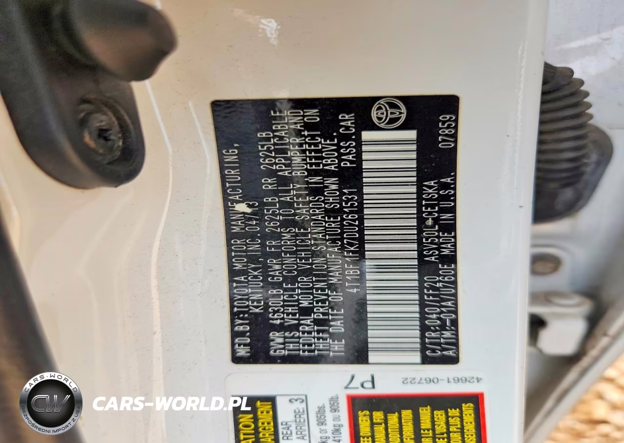 2013 Toyota Camry Se VIN:4T1BF1FK7DU261531 - 12