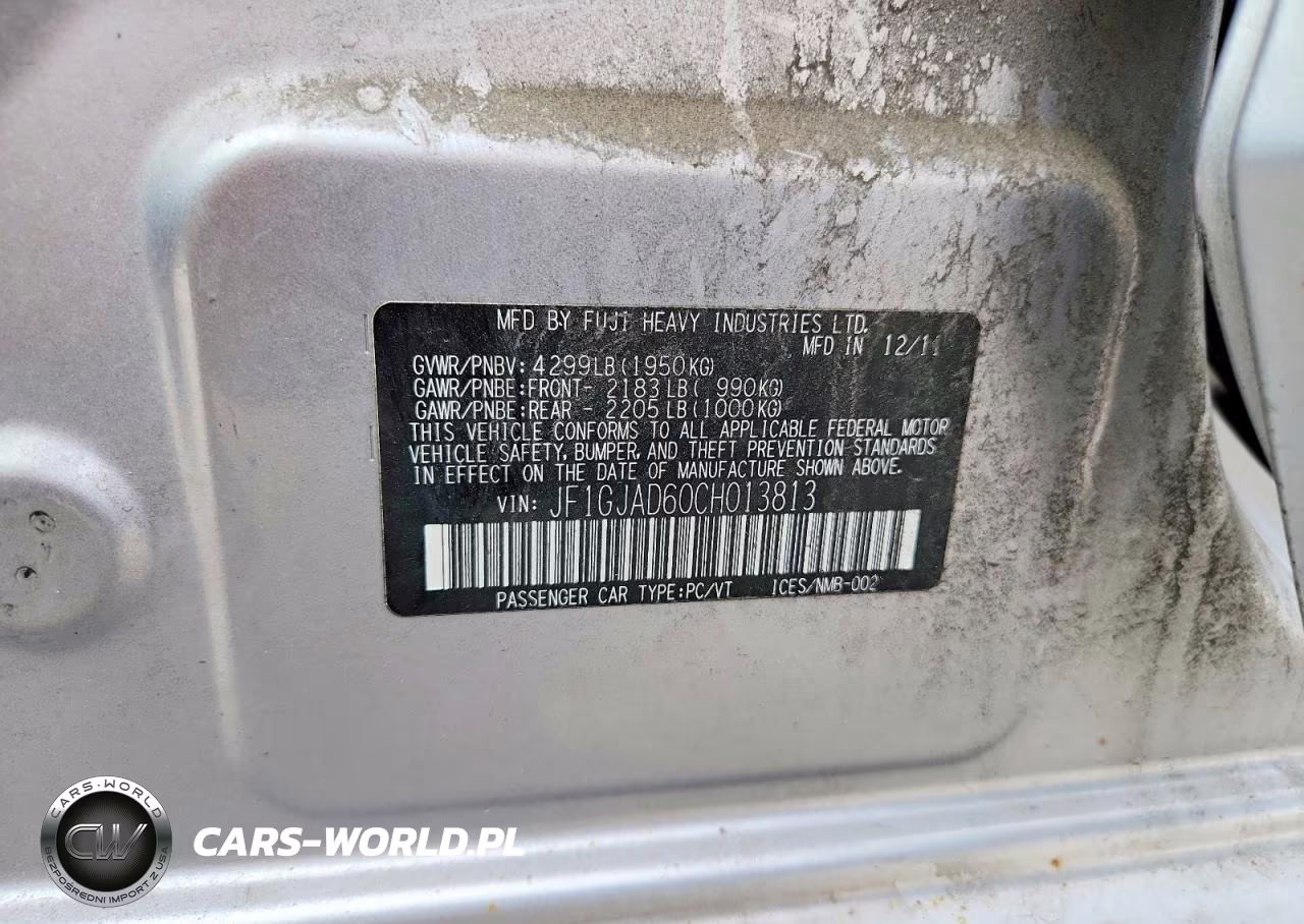 2012 Subaru Impreza Premium VIN:JF1GJAD60CH013813 - 12