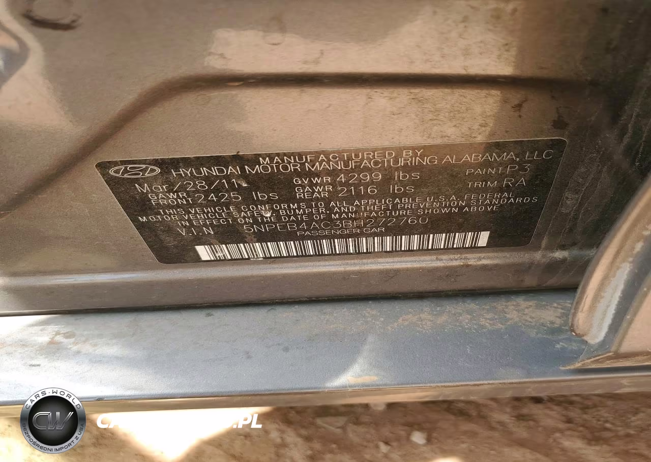 2011 Hyundai Sonata Gls VIN:5NPEB4AC3BH272760 - 12