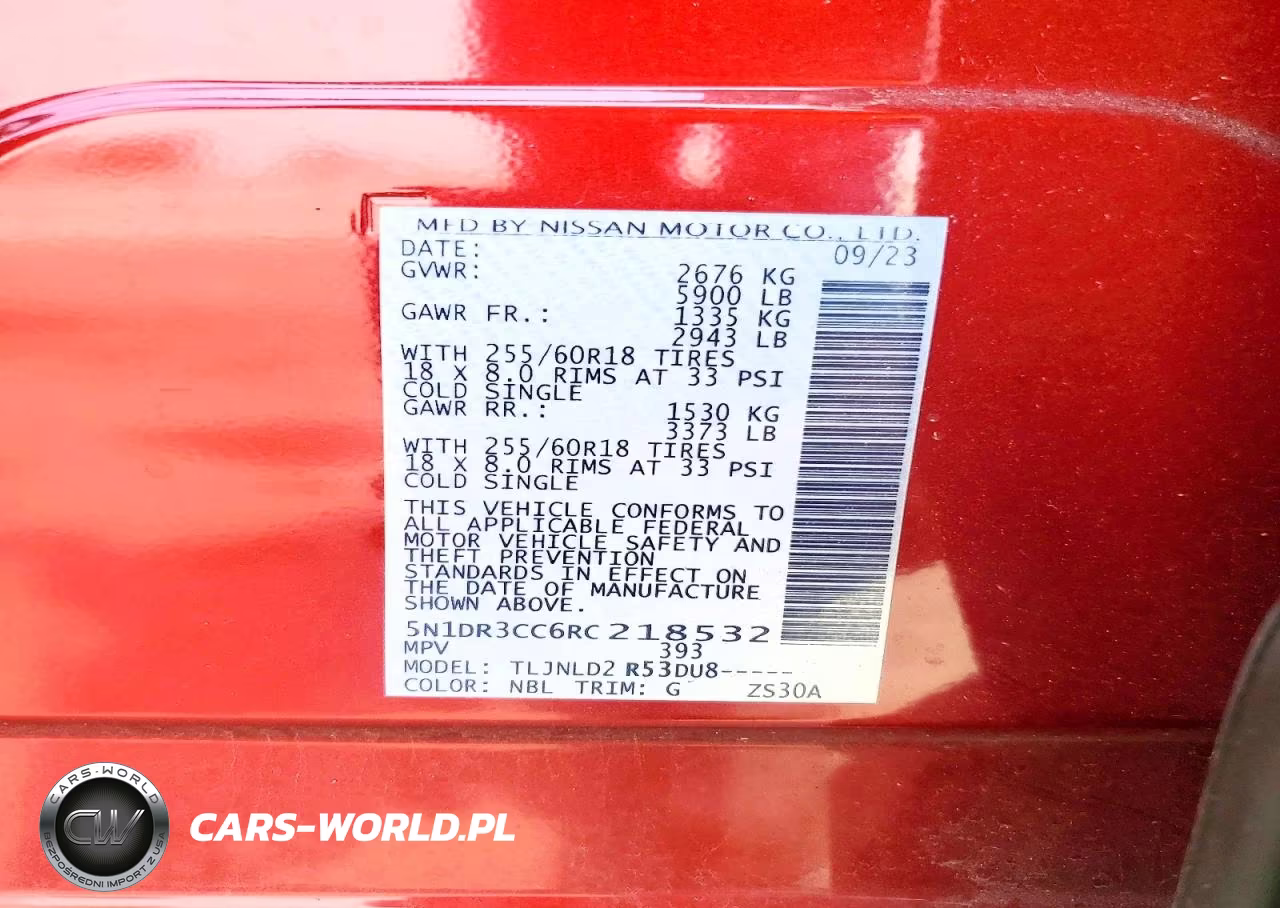 2024 Nissan Pathfinder Sl VIN:5N1DR3CC6RC218532 - 13