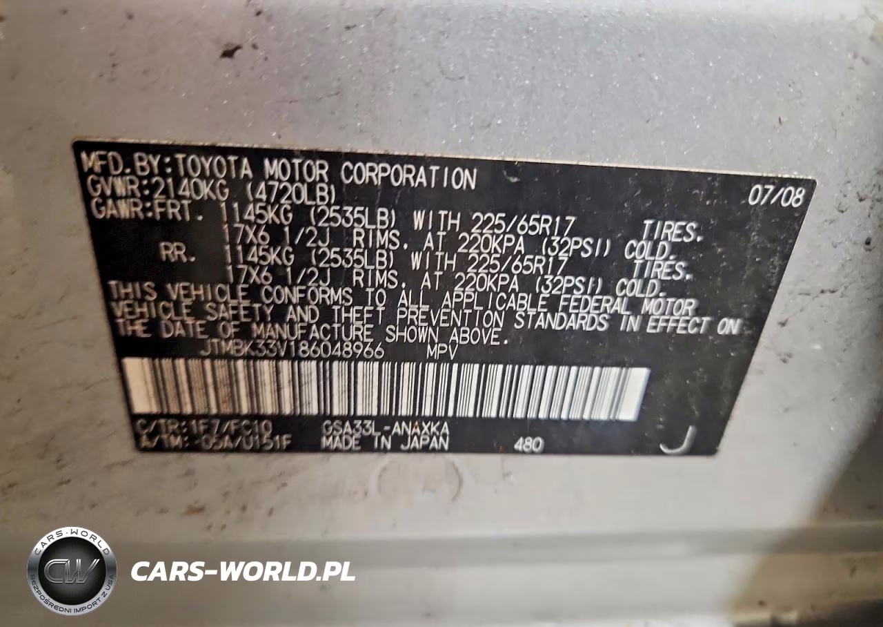 2008 Toyota Rav4 Base VIN:JTMBK33V186048966 - 13