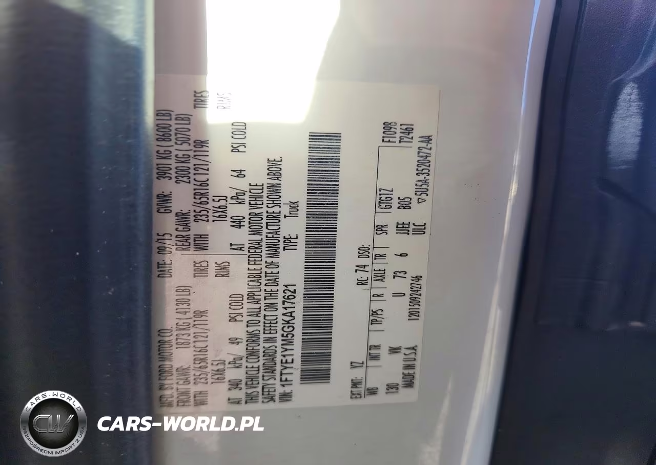 2016 Ford Transit T-150 VIN:1FTYE1YM5GKA17621 - 13