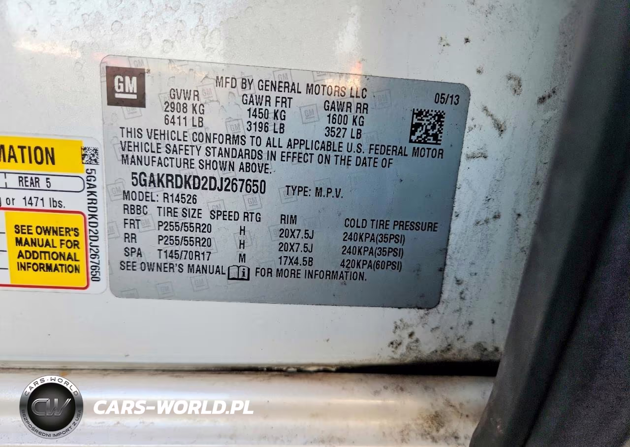 2013 Buick Enclave VIN:5GAKRDKD2DJ267650 - 13