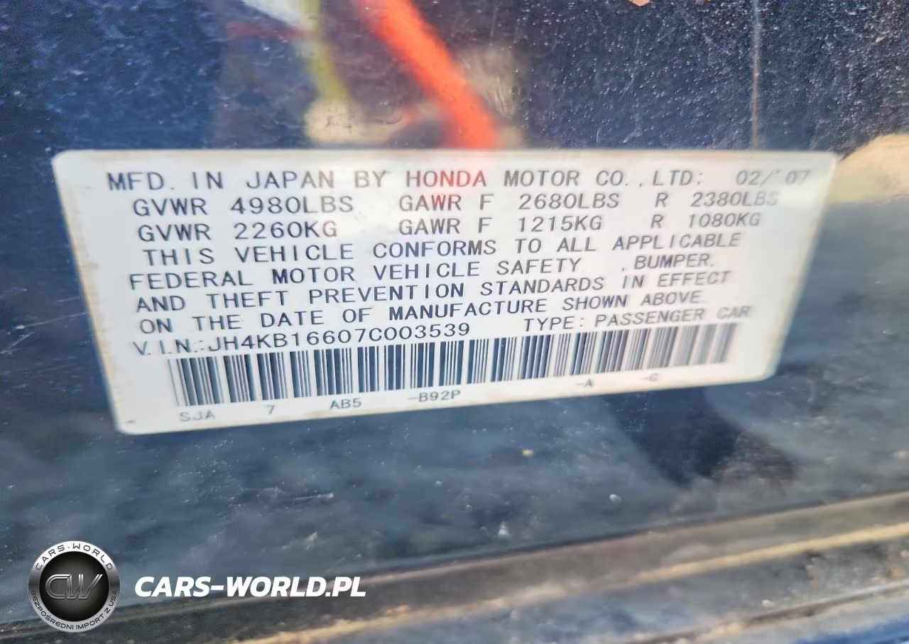 2007 Acura Rl VIN:JH4KB16607C003539 - 12