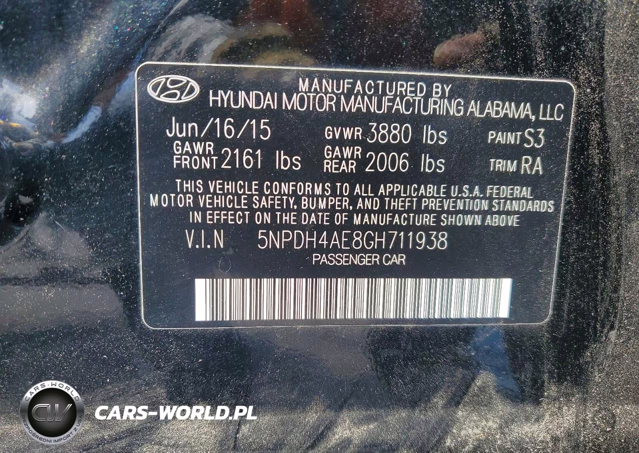 2016 Hyundai Elantra Se VIN:5NPDH4AE8GH711938 - 12