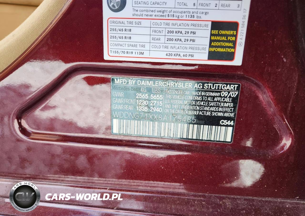 2008 Mercedes-Benz S 550 VIN:WDDNG71XX8A175485 - 12