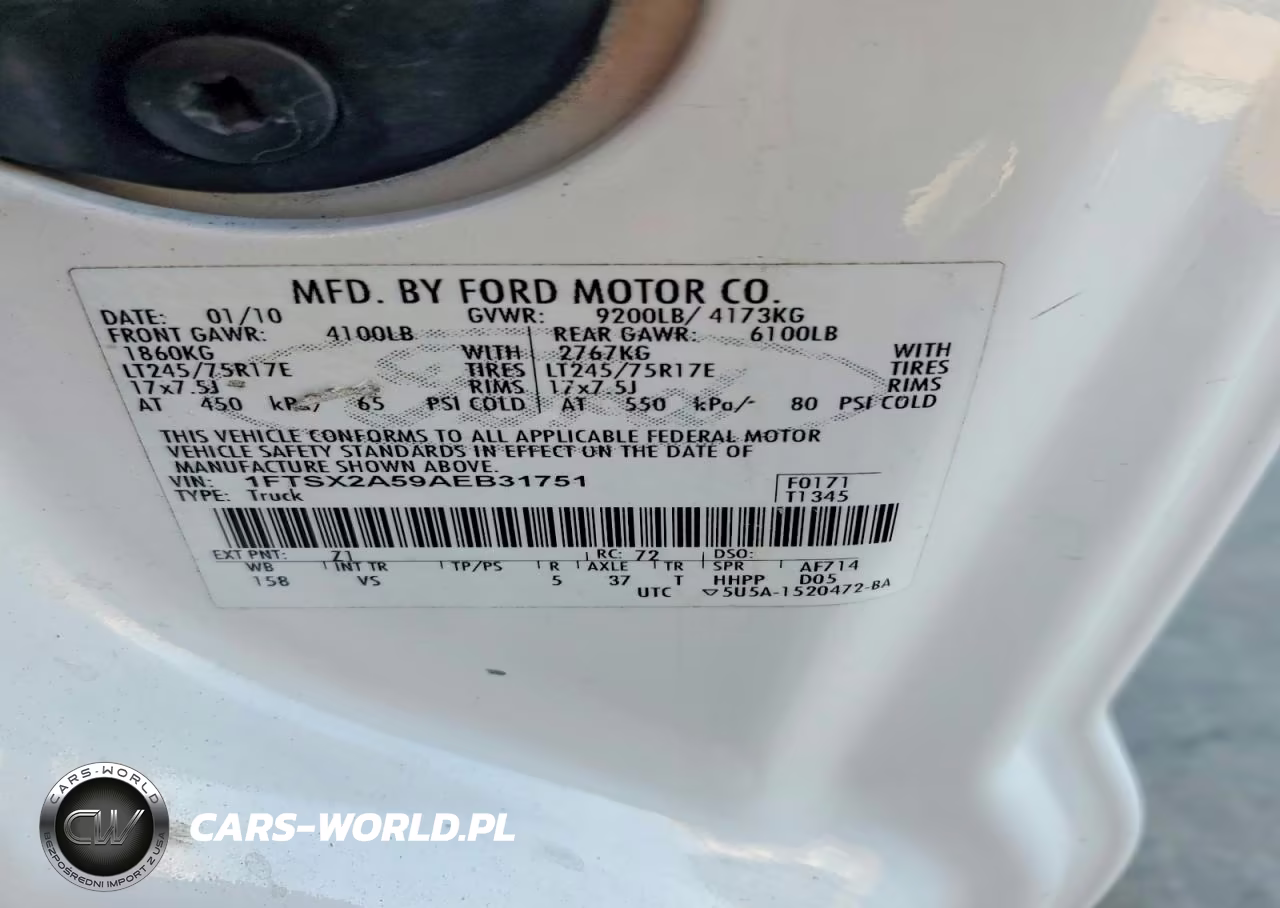 2010 Ford F250 Super Duty VIN:1FTSX2A59AEB31751 - 12