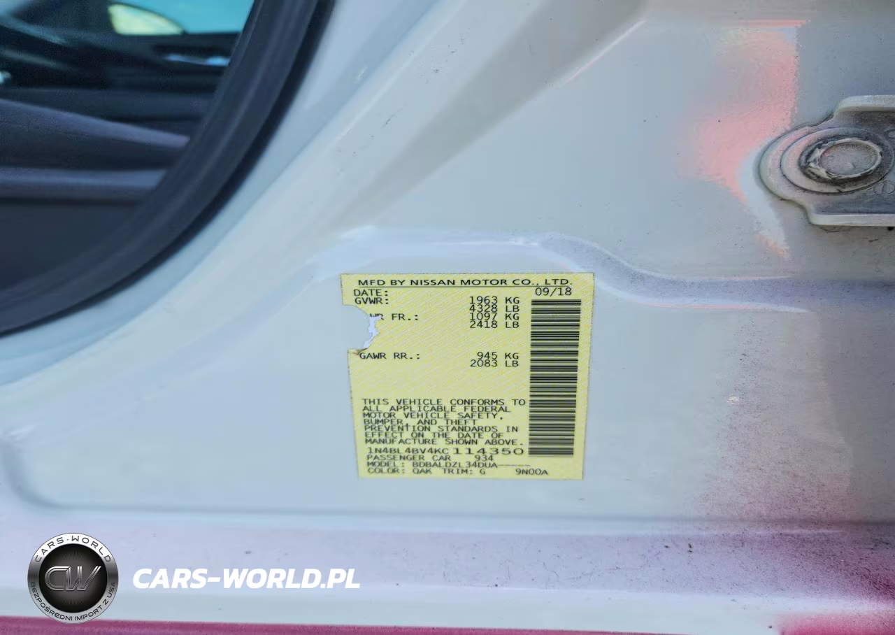 2019 Nissan Altima S VIN:1N4BL4BV4KC114350 - 12