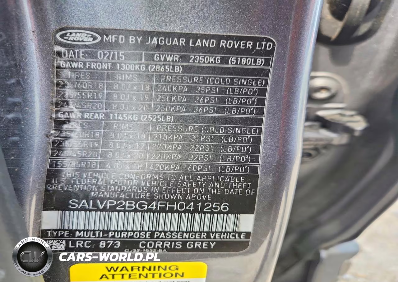 2015 Land Rover Range Rover Evoque Pure Plus VIN:SALVP2BG4FH041256 - 13