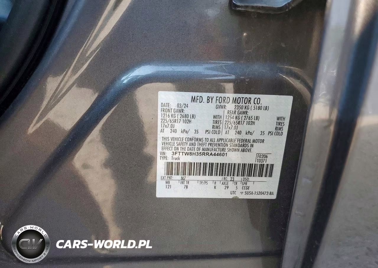 2024 Ford Maverick Xlt VIN:3FTTW8H35RRA44601 - 12