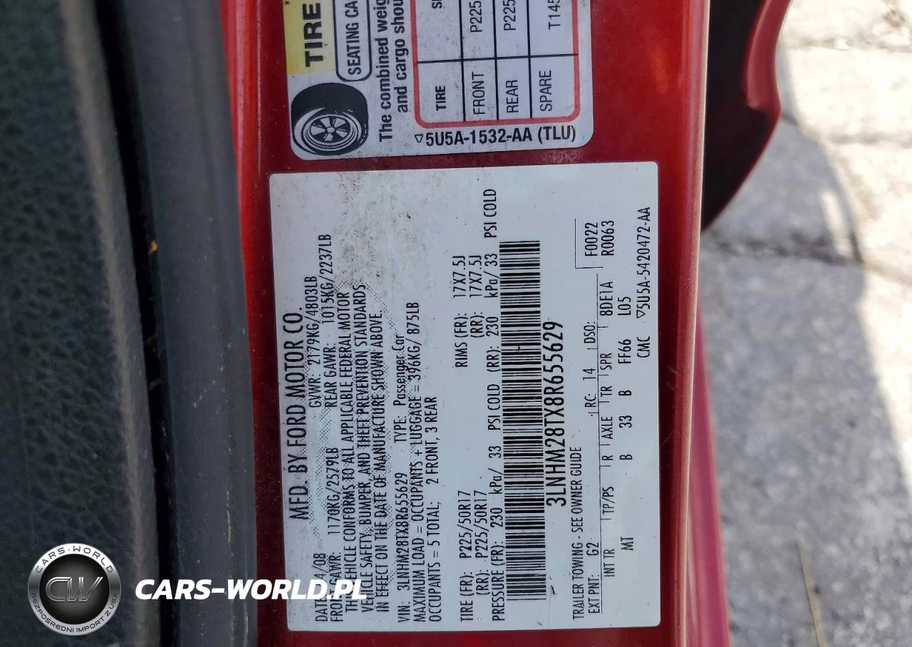 2008 Dodg Mkz VIN:3LNHM28TX8R655629 - 12