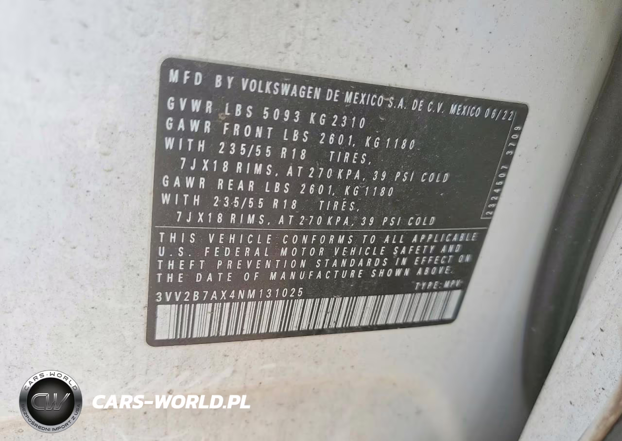 2022 Volkswagen Tiguan Se VIN:3VV2B7AX4NM131025 - 13